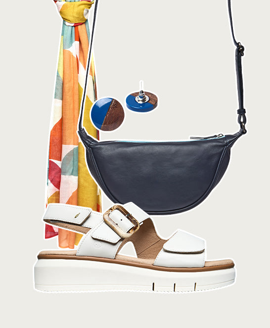 White platform 3 strap sandals - PERRAN WHITE LEATHER