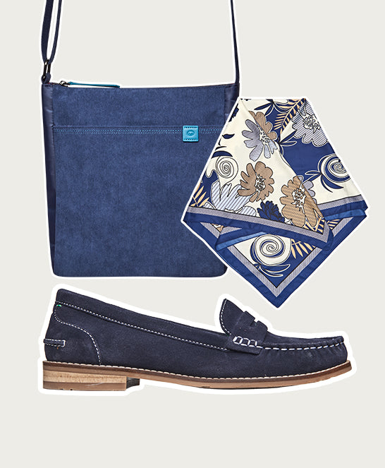 Blue classic suede penny loafers - PETREL SUEDE INDIGO