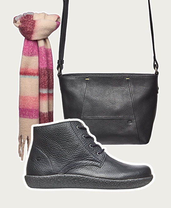 Black cushioned lace-up leather chukka boots - PINEDA BLACK
