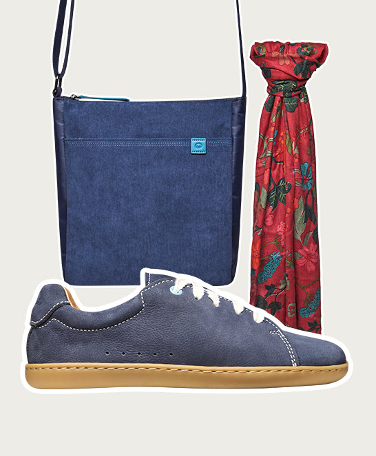 Blue ladies moccasin-style trainer - POLZEATH INDIGO NUBUCK