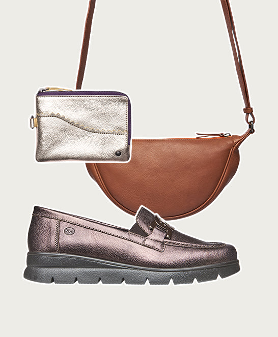 Brown sport inspired loafer - POMARINE BROWN METALLIC