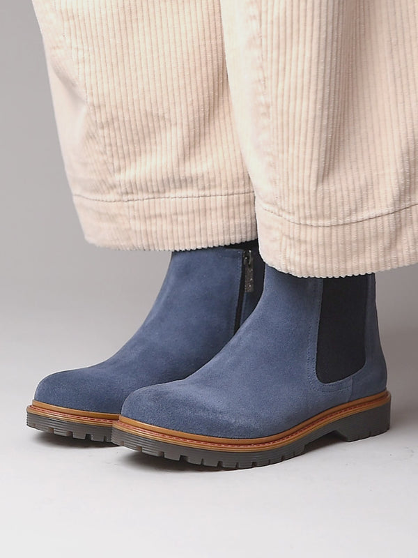 Blue chunky Chelsea boot - SKERRY 2 DENIM SUEDE