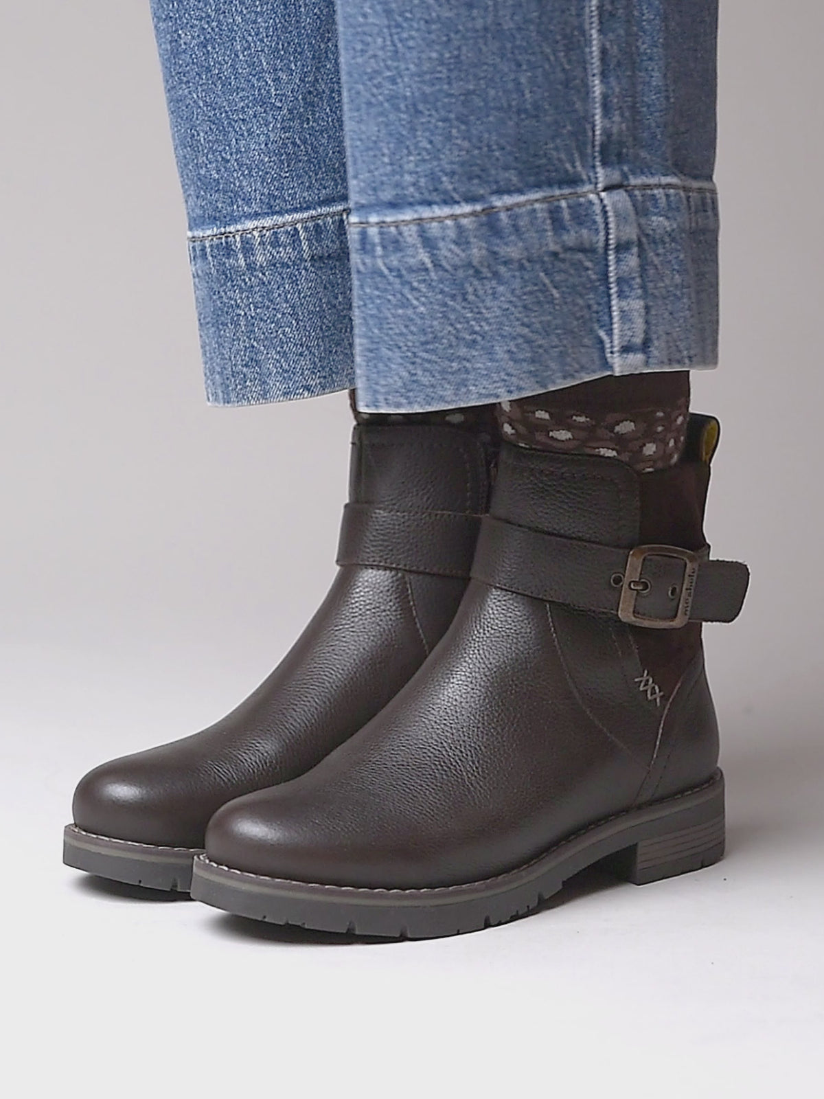 Brown chelsea boot with dual-fit - RIA BROWN LEATHER/SUEDE