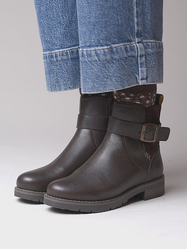 Brown chelsea boot with dual-fit - RIA BROWN LEATHER/SUEDE