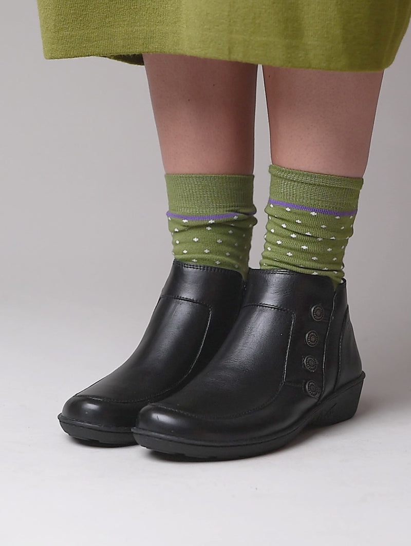 Black leather lightweight ankle boots - FRUIT DROP 2 BLACK