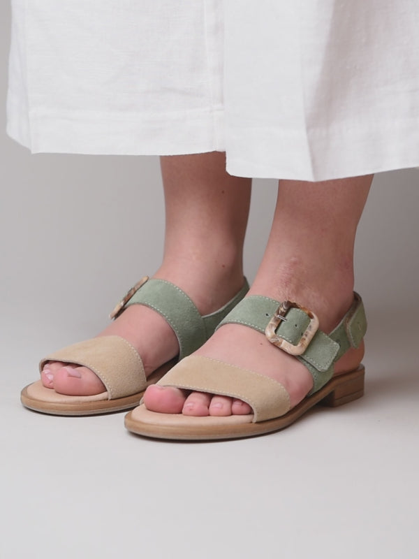 HEDDON DARK SAGE/SAND SUEDE