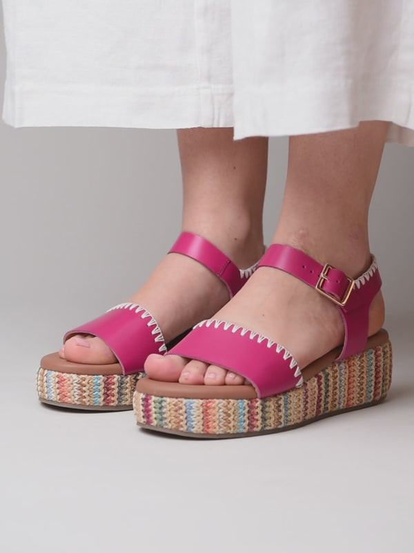 PEACH CRUMBLE FUCHSIA PINK LEATHER