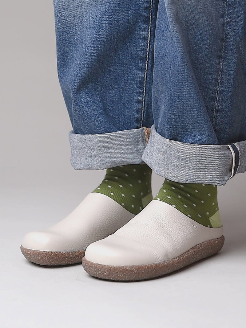 White extra cushioned leather clogs - PEVENSEY ICE LEATHER