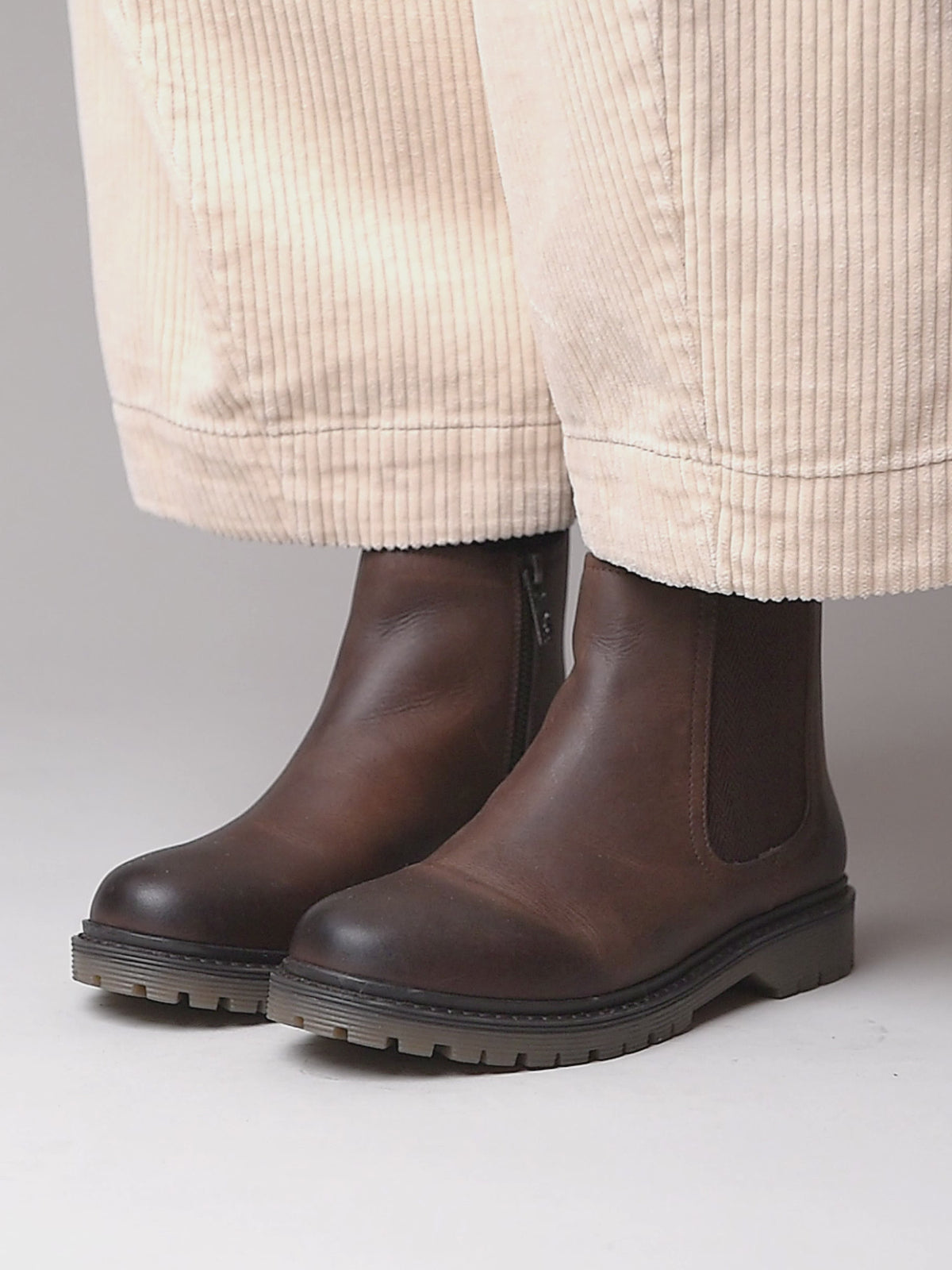 Brown chunky Chelsea boot - SKERRY 2 BROWN WAXY