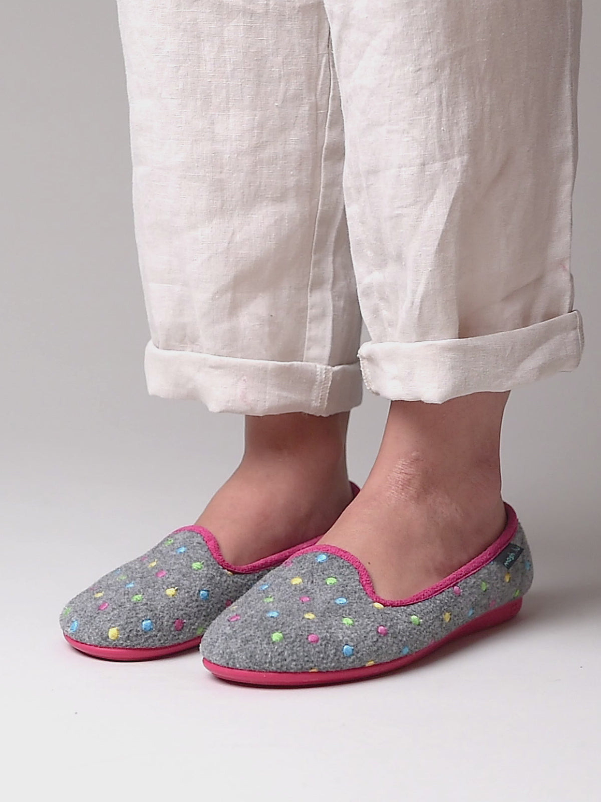 Grey mini-spot ballerina slippers - AMARETTI CHARCOAL