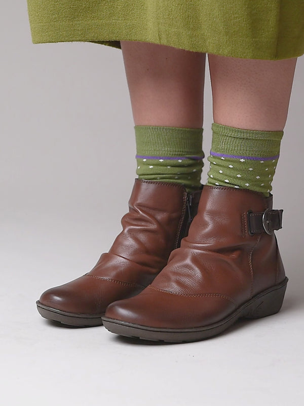 Brown slouchy ankle boots - BOURBON 2 PECAN/BROWN LEATHER