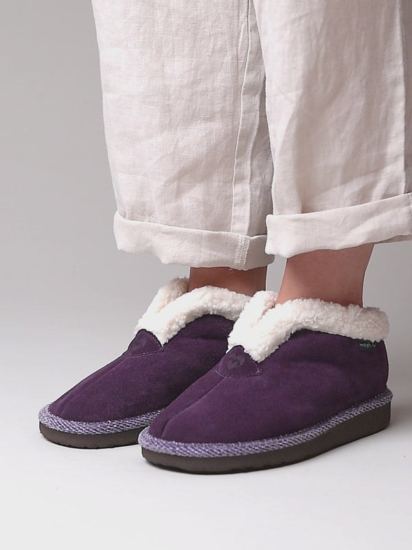 Purple suede bootie slippers - BO SUEDE PLUM