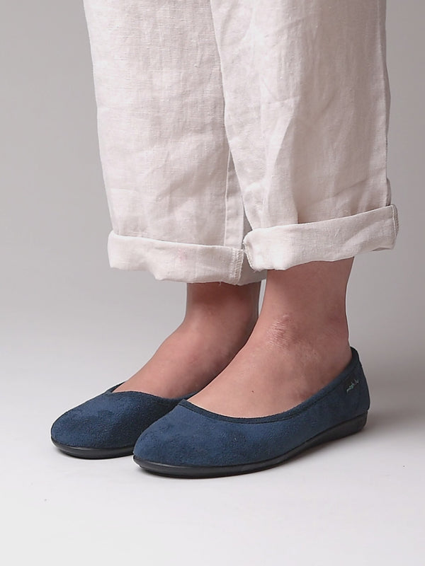 Blue textile ballerina slippers - BANOFFEE 2 INDIGO