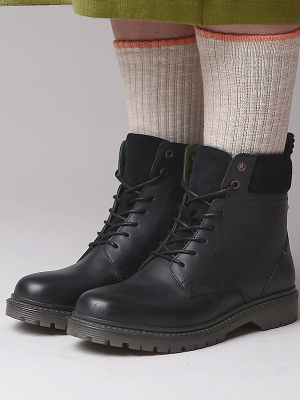 Black sturdy suede ankle boots - BEATTOCK BLACK WAXY LEATHER