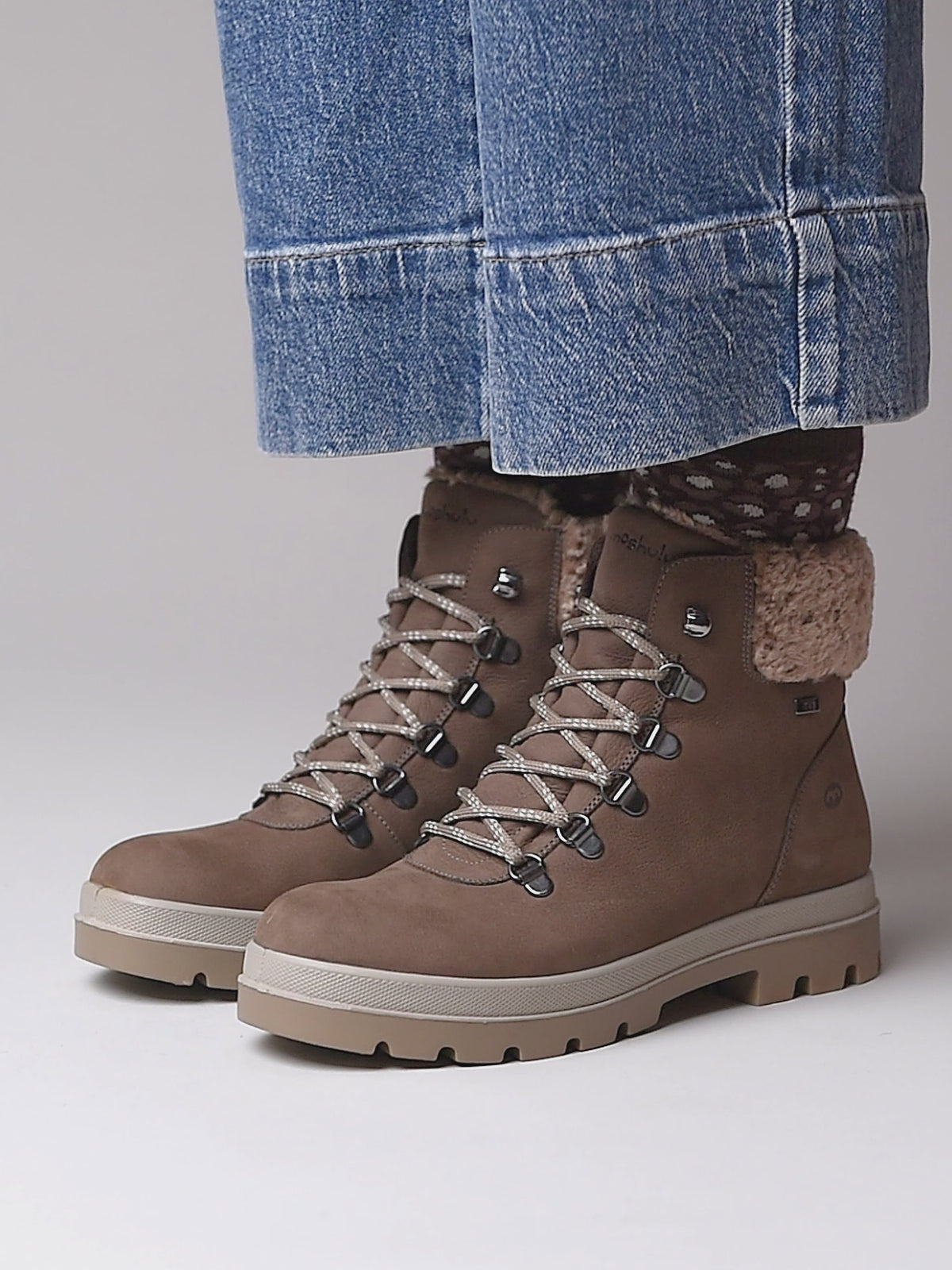 Brown water resistant ankle boots - BEDEW DRIFTWOOD BROWN NUBUCK