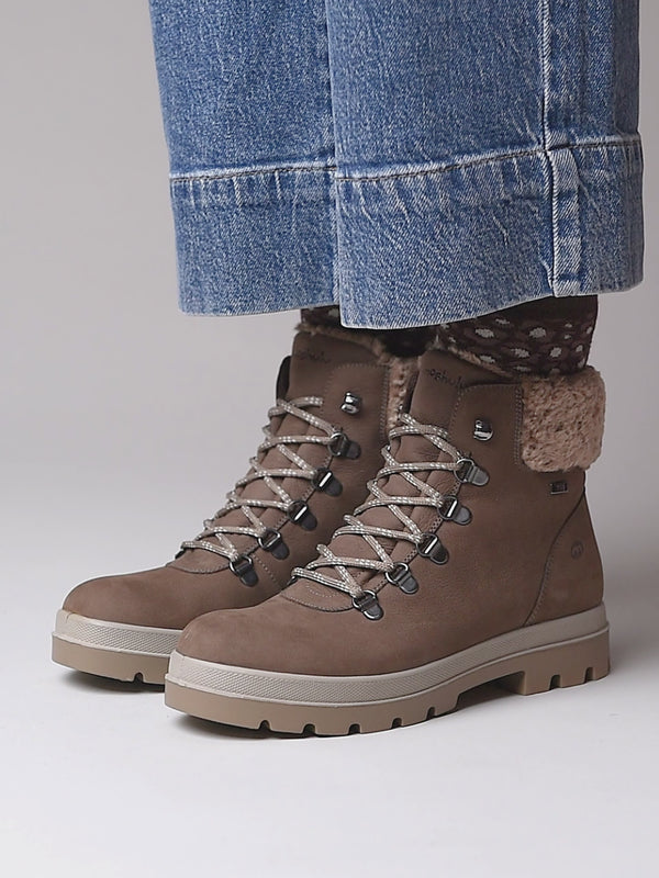Brown water resistant ankle boots - BEDEW DRIFTWOOD BROWN NUBUCK