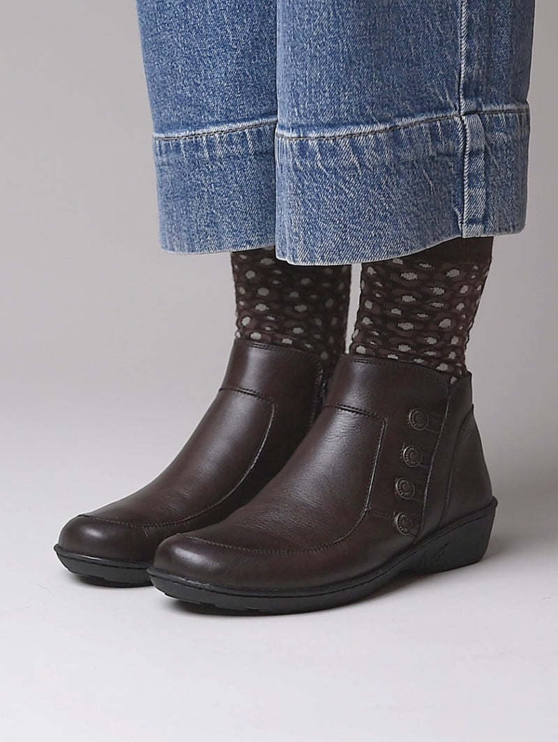 Brown leather lightweight ankle boots - FRUIT DROP 2 BROWN