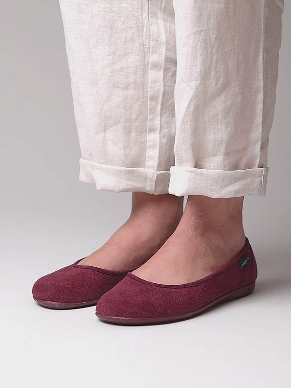 Red textile ballerina slippers - BANOFFEE 2 CRANBERRY