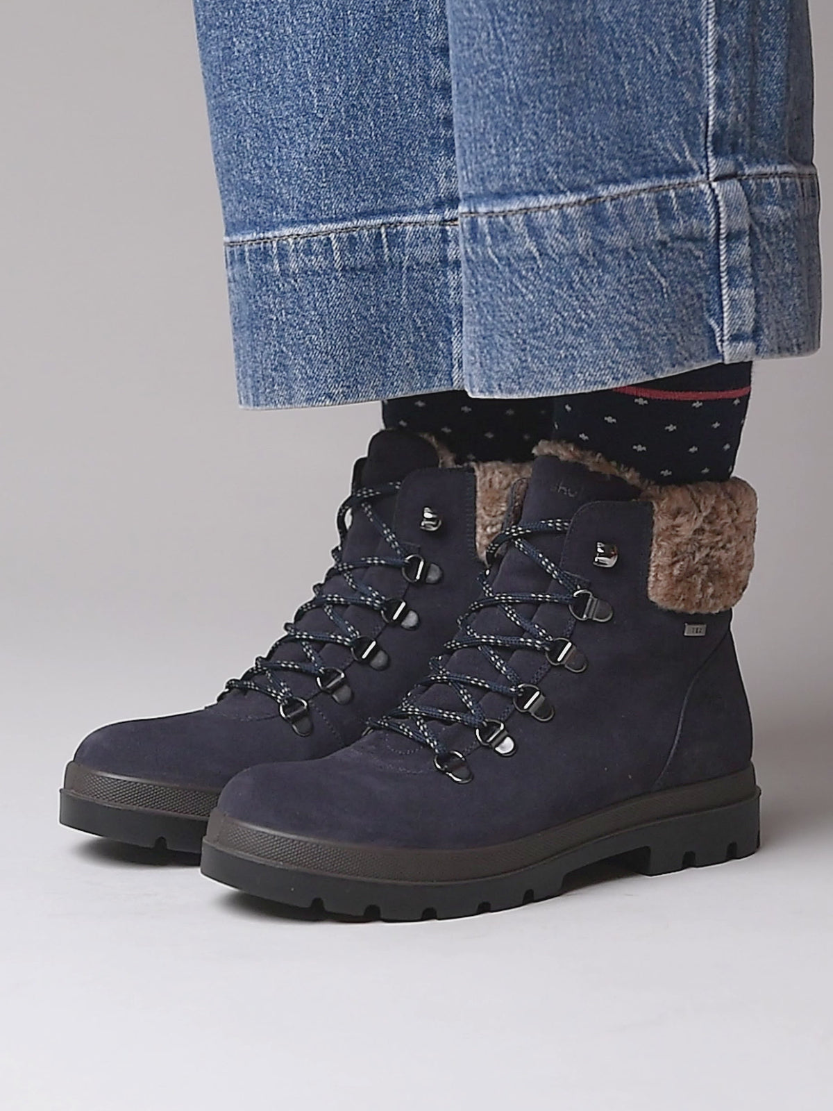 Blue water resistant ankle boots - BEDEW INDIGO SUEDE