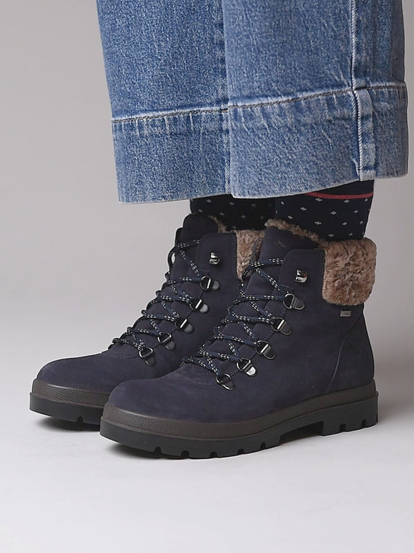 Blue water resistant ankle boots - BEDEW INDIGO SUEDE