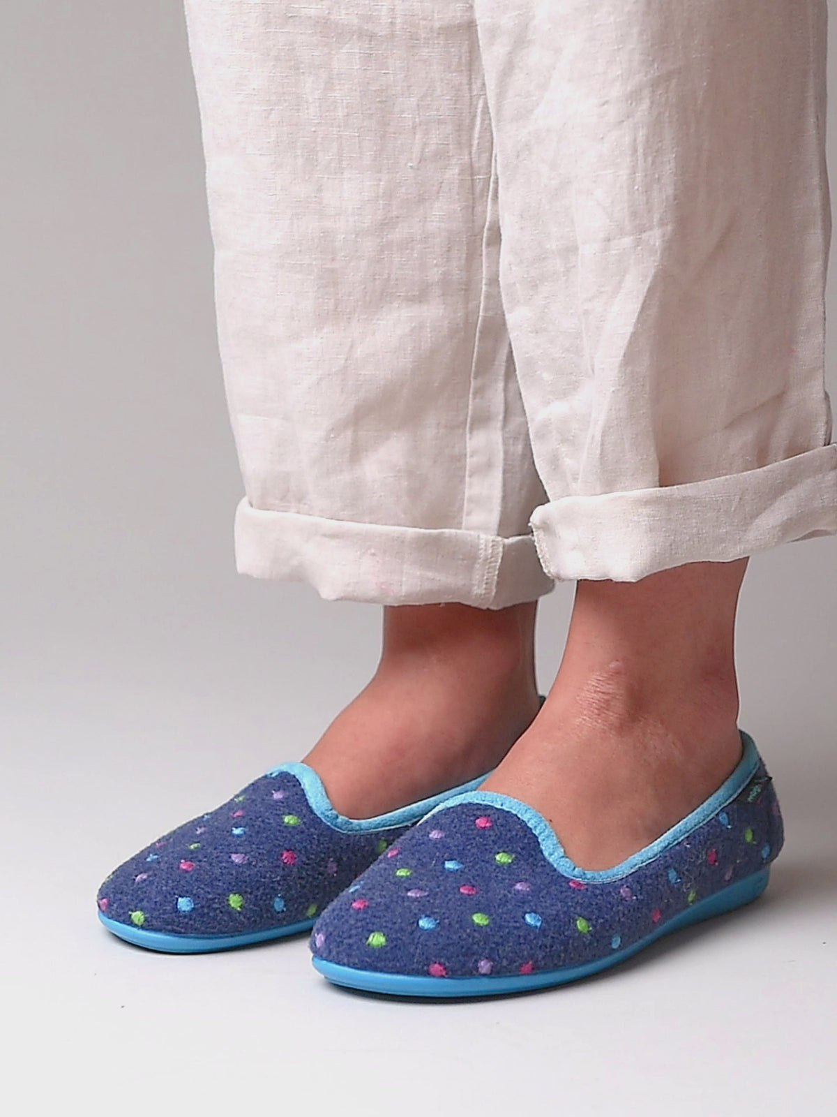 Blue mini-spot ballerina slippers - AMARETTI DENIM