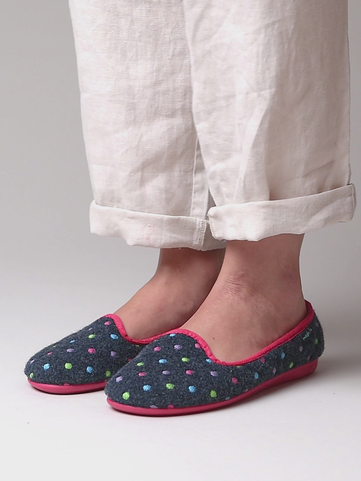 Blue mini-spot ballerina slippers - AMARETTI NAVY