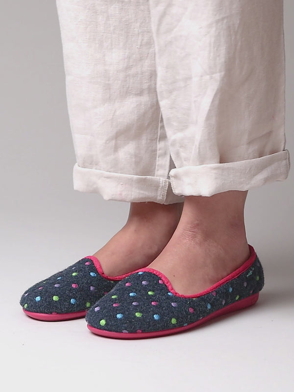 Blue mini-spot ballerina slippers - AMARETTI NAVY