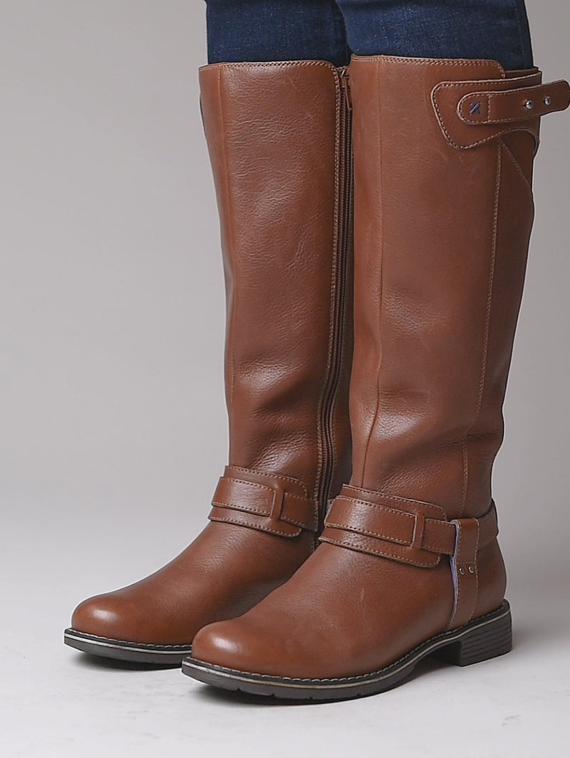 Brown classic leather long boots - MISTLETOE PECAN