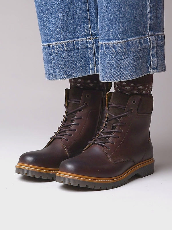 Brown sturdy suede ankle boots - BEATTOCK BROWN WAXY LEATHER