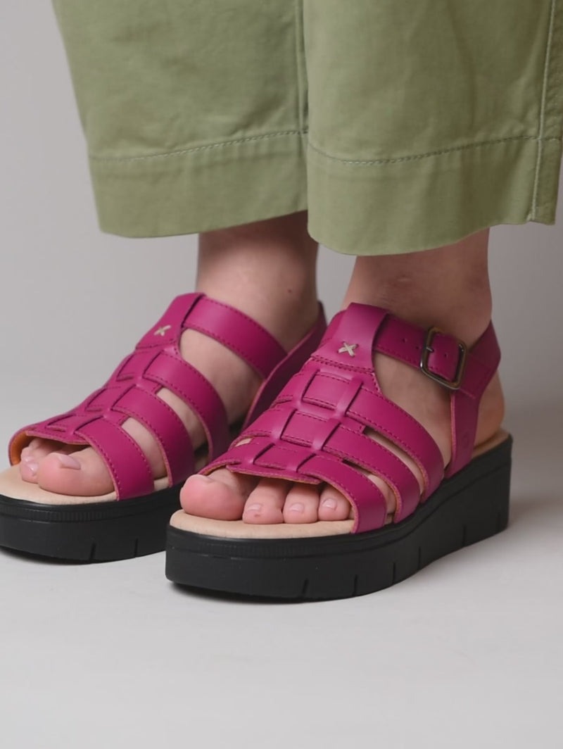 Pink platform gladiator sandals - TULSA FUCHSIA PINK LEATHER