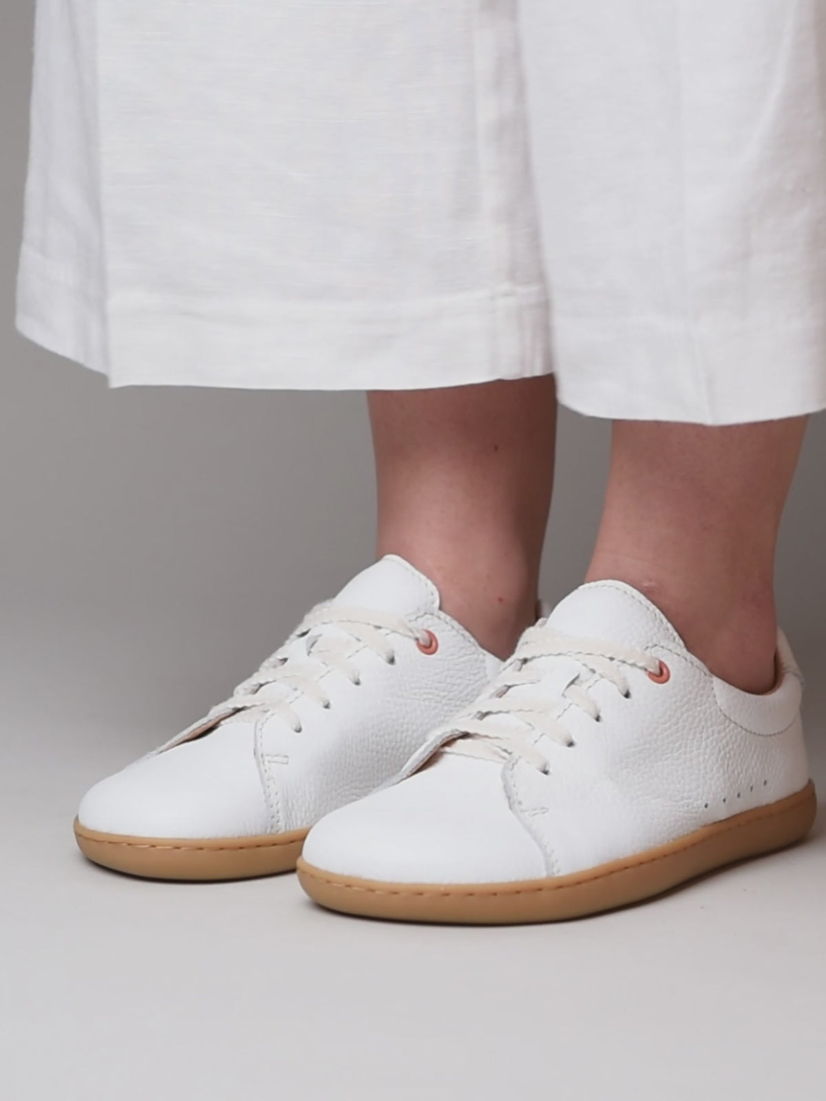 White ladies moccasin-style trainer - POLZEATH WHITE LEATHER