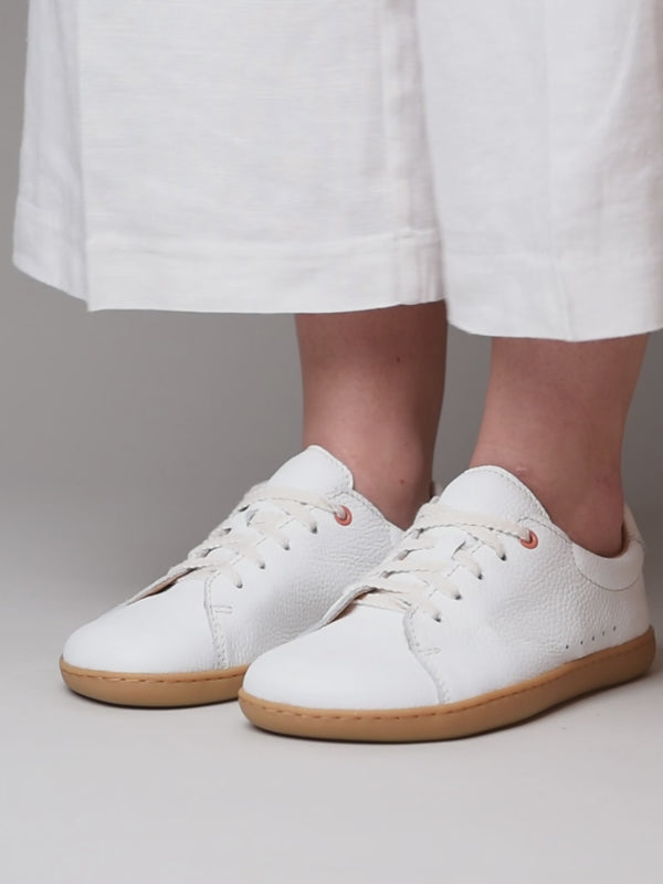 White ladies moccasin-style trainer - POLZEATH WHITE LEATHER