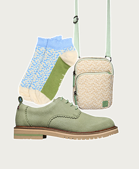 Green smart scalloped-edge leather Derbys - RAFFLESIA SAGE GREEN NUBUCK