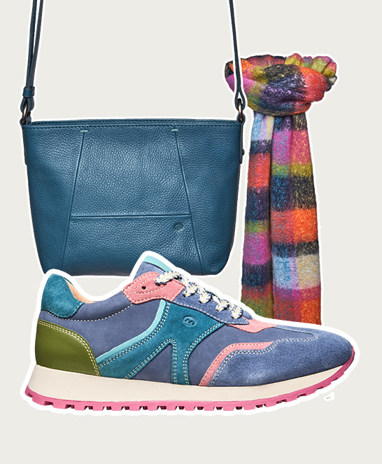 Blue sporty lace up trainer - REMI DEEP HARBOUR BLUE NUBUCK/SUEDE