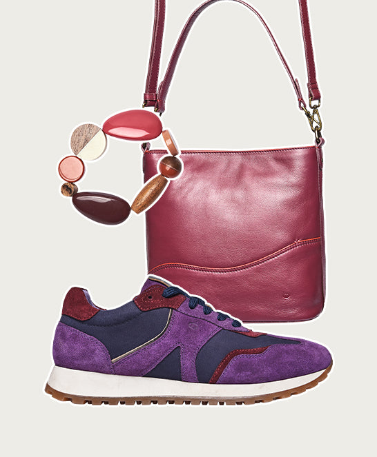 Blue sporty lace up trainer - REMI INDIGO/PLUM