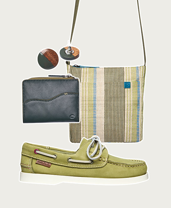 Green ladies nubuck boat shoes - SALCOMBE 3 LICHEN GREEN NUBUCK