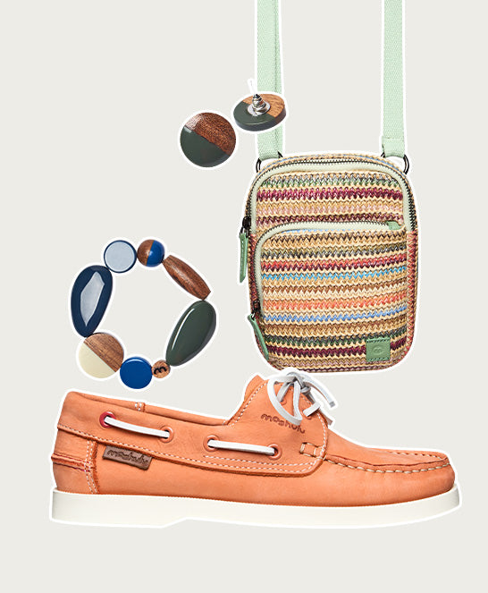 Orange ladies nubuck boat shoes - SALCOMBE 3 PAPAYA NUBUCK