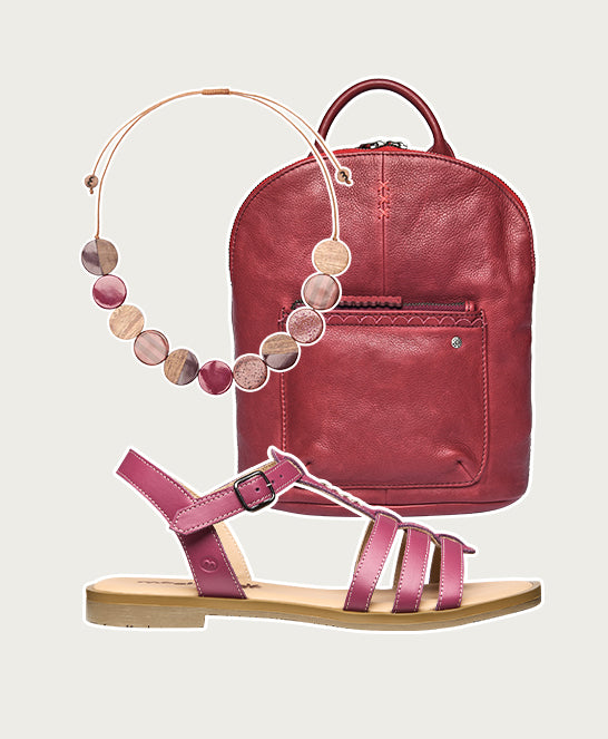 Pink strappy leather t-bar sandals - SALTERN FUCHSIA PINK LEATHER