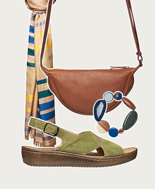 Green slingback crossover sandals - SANTA BARBARA LICHEN GREEN SUEDE