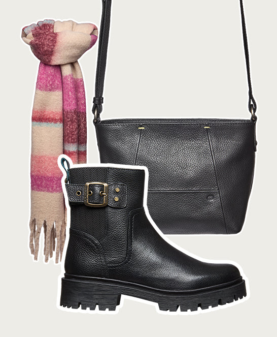 Black chunky biker boot - SEAMOUNT BLACK LEATHER
