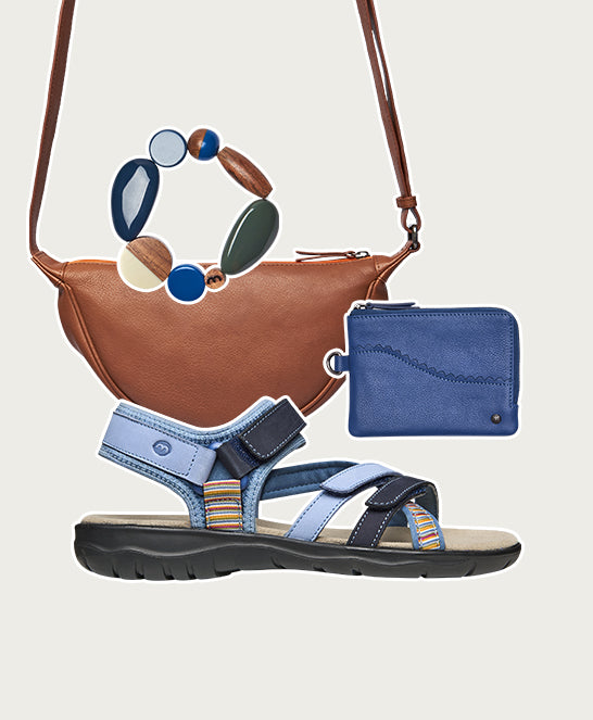 Blue slim multistrap adventure sandals - SEVERN INDIGO NUBUCK