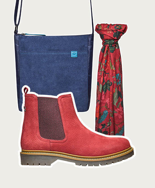 Red chunky Chelsea boot - SKERRY 2 RED NUBUCK
