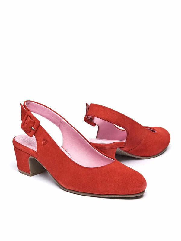 Red Suede heeled shoes - VARZEA GERANIUM RED