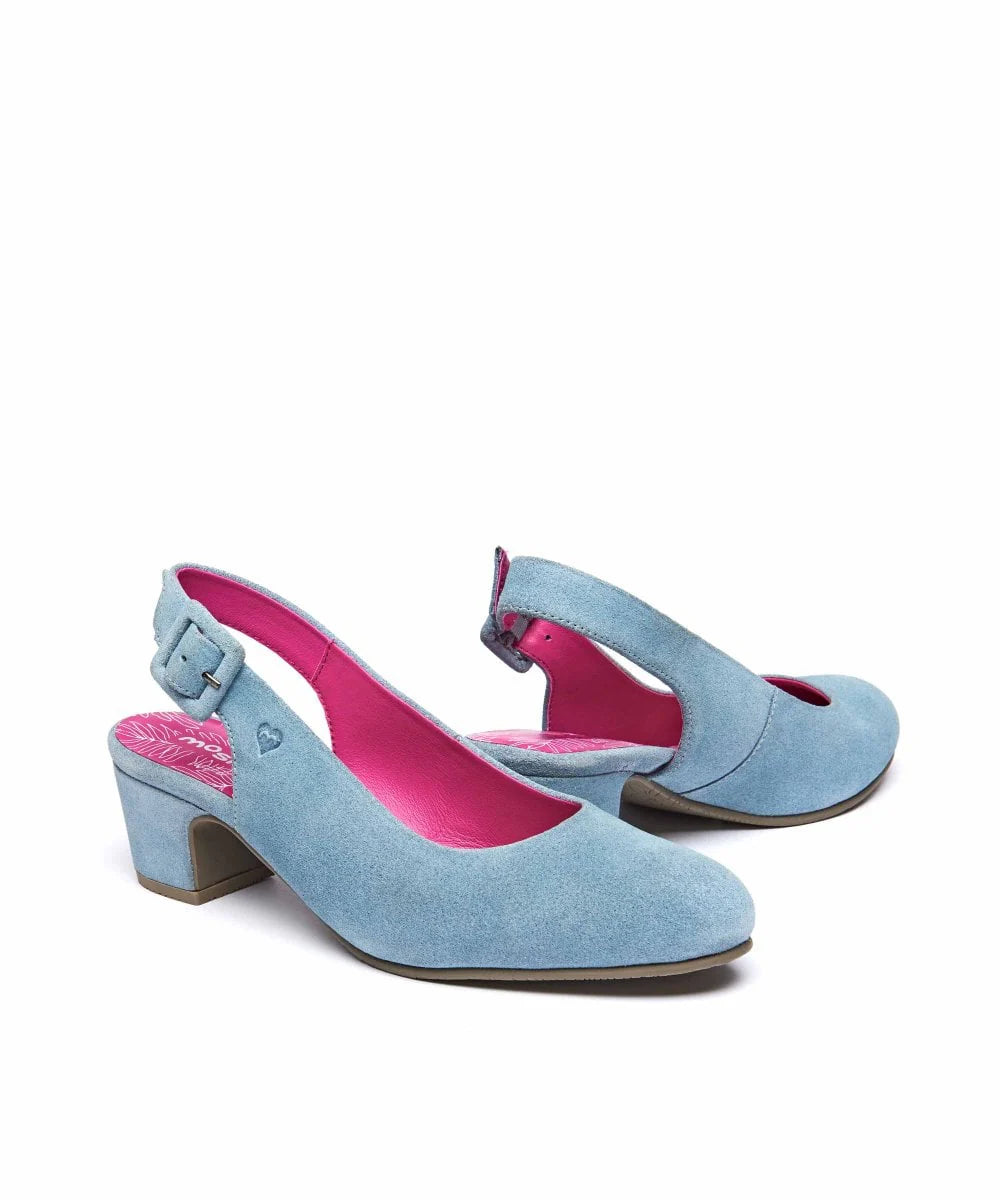 Blue Suede heeled shoes - VARZEA EUCALYPTUS BLUE