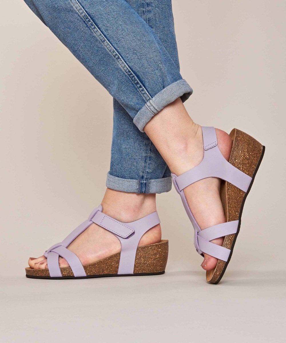 Purple T-bar wedge sandals - ILHA LILAC HAZE