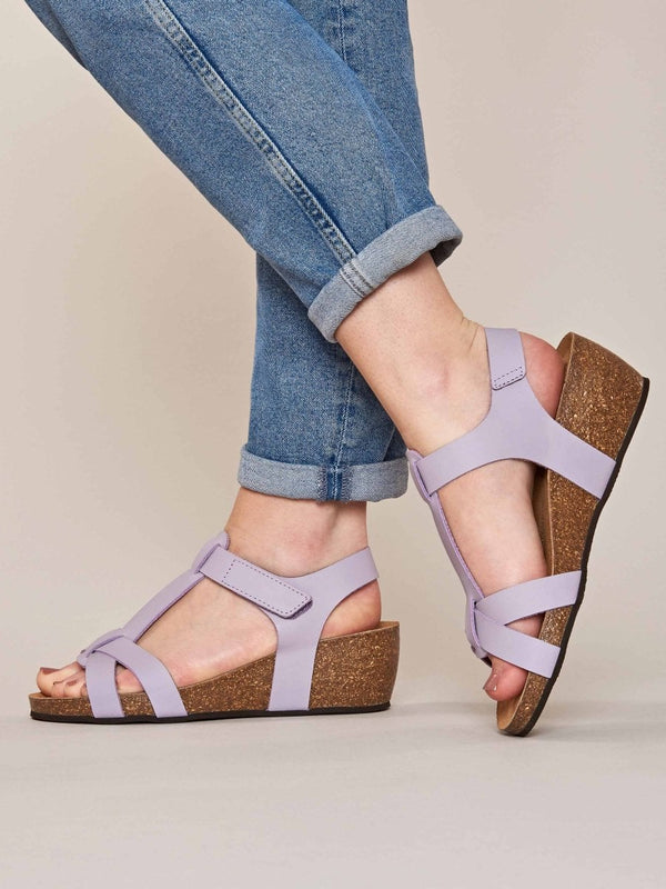 Purple T-bar wedge sandals - ILHA LILAC HAZE