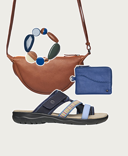 Blue slip on adventure sandals - TAMAR INDIGO NUBUCK