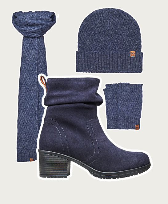 Blue heeled suede ankle boots - TAYLOR 3 INDIGO