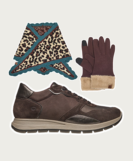 Brown lace up mesh panel trainers - TERESA BROWN SUEDE/NUBUCK