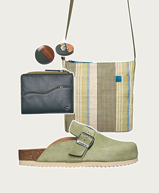Green suede cork footbed clogs - TULIPA 2 SAGE GREEN SUEDE